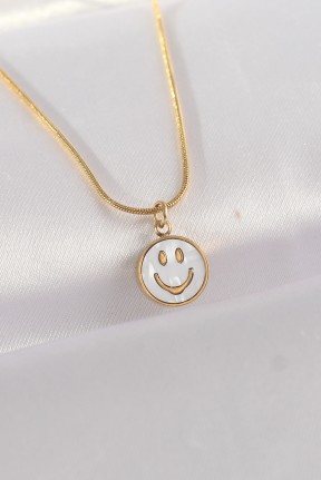316l çelik Zincir Altın Renk Mermer Desenli Minimal Smile Kolye 316l çelik Zincir Altın Renk Mermer Desenli Minimal Smile Kolye