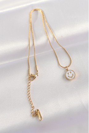 316l çelik Zincir Altın Renk Mermer Desenli Minimal Smile Kolye 316l çelik Zincir Altın Renk Mermer Desenli Minimal Smile Kolye
