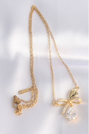 316l çelik Zincir Altın Renk Zirkon Taşlı Damla Detay Fiyonk Kolye 316l çelik Zincir Altın Renk Zirkon Taşlı Damla Detay Fiyonk Kolye