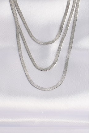 316l çelik İtalyan Zincir Gümüş Renk çoklu Kolye 316l çelik İtalyan Zincir Gümüş Renk çoklu Kolye