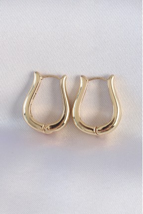 Pirinç Gold Renk İçi Boş Gül Küpe Pirinç Gold Renk İçi Boş Gül Küpe