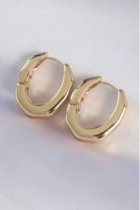 Pirinç Gold Renk Kalın Kemik Model Küpe Pirinç Gold Renk Kalın Kemik Model Küpe