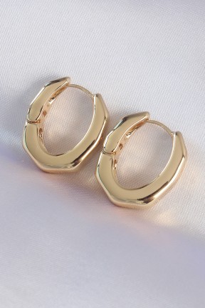 Pirinç Gold Renk Kalın Kemik Model Küpe Pirinç Gold Renk Kalın Kemik Model Küpe