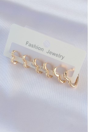 Pirinç Gold Renk Kalp Model Küpe Seti Pirinç Gold Renk Kalp Model Küpe Seti