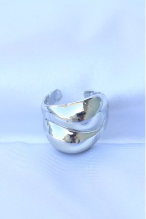 Pirinç Gümüş Renk Ayarlanabilir Damla Yüzük Pirinç Gümüş Renk Ayarlanabilir Damla Yüzük