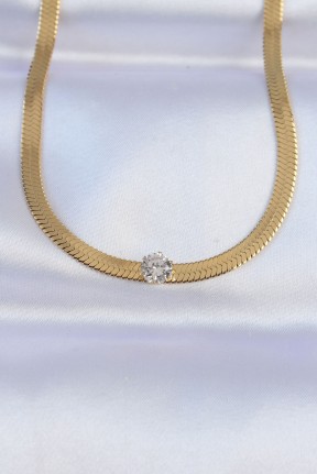 316l çelik Gold Renk Tek Zirkon Taşlı İtalyan Zincir Kolye 316l çelik Gold Renk Tek Zirkon Taşlı İtalyan Zincir Kolye