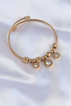 316l çelik Gold Renk Zirkon Taşlı Model Charm Bileklik 316l çelik Gold Renk Zirkon Taşlı Model Charm Bileklik