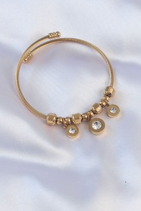 316l çelik Gold Renk Zirkon Taşlı Model Charm Bileklik 316l çelik Gold Renk Zirkon Taşlı Model Charm Bileklik