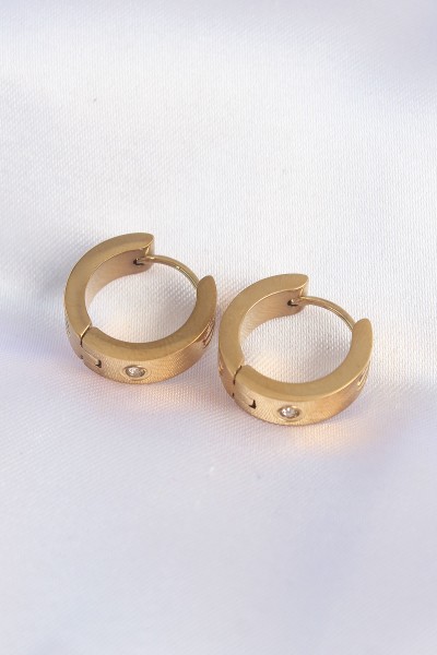 316l çelik Gold Renk Zirkon Taşlı Minimal Model Halka Küpe 316l çelik Gold Renk Zirkon Taşlı Minimal Model Halka Küpe