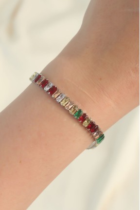 316l çelik Gümüş Renk Renkli Su Yolu Tasarımlı Bileklik