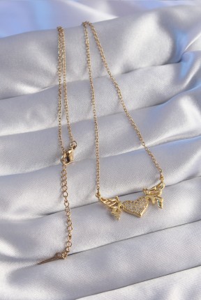 316l çelik Zincir Gold Renk Zirkon Taşlı Kalp Model Kelebek Detay Kolye 316l çelik Zincir Gold Renk Zirkon Taşlı Kalp Model Kelebek Detay Kolye