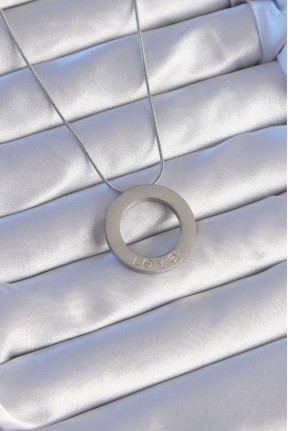 316l çelik Gümüş Renk Zirkon Taşlı Model Kolye