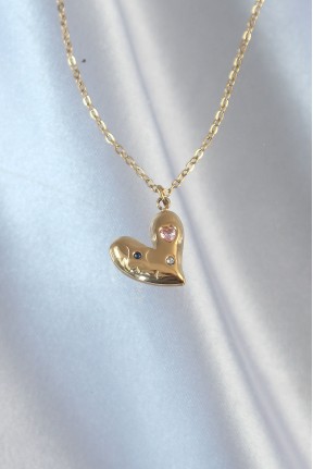 316l çelik Zincir Gold Renk Renkli Zirkon Taşlı Kalp Kolye 316l çelik Zincir Gold Renk Renkli Zirkon Taşlı Kalp Kolye