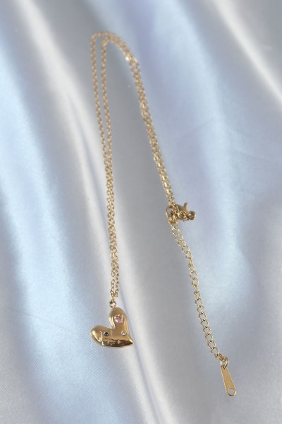 316l çelik Zincir Gold Renk Renkli Zirkon Taşlı Kalp Kolye 316l çelik Zincir Gold Renk Renkli Zirkon Taşlı Kalp Kolye