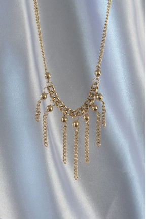 316l çelik Zincir Gold Renk Topçuk Detay Sallantılı Zincir Kolye 316l çelik Zincir Gold Renk Topçuk Detay Sallantılı Zincir Kolye