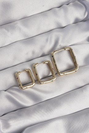 Pirinç Gold Renk Renkli Zirkon Taşlı Kare Model Küpe Seti Pirinç Gold Renk Renkli Zirkon Taşlı Kare Model Küpe Seti