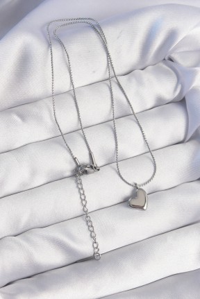 316l çelik Gümüş Renk Minimal Kalp Tasarımlı Kolye 316l çelik Gümüş Renk Minimal Kalp Tasarımlı Kolye