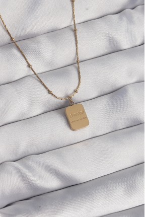 316l çelik Gold Renk Kare Charm Model Kolye 316l çelik Gold Renk Kare Charm Model Kolye