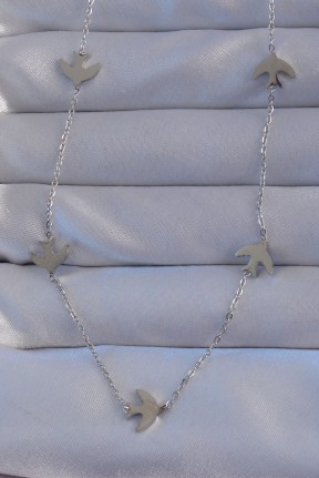 316l çelik Gümüş Renk Kuş Model Kolye 316l çelik Gümüş Renk Kuş Model Kolye