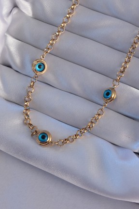 316l çelik Gold Renk Nazar Boncuk Model Kolye 316l çelik Gold Renk Nazar Boncuk Model Kolye
