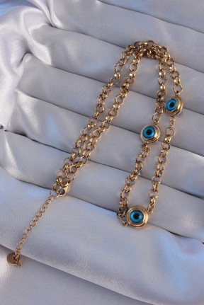 316l çelik Gold Renk Nazar Boncuk Model Kolye 316l çelik Gold Renk Nazar Boncuk Model Kolye