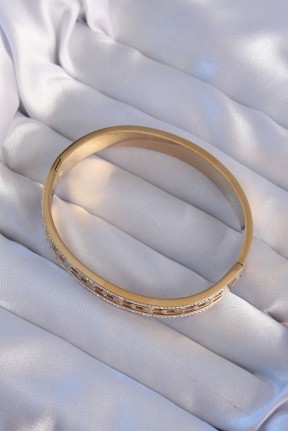 316l çelik Gold Renk Zirkon Taşlı Model Kelepçe 316l çelik Gold Renk Zirkon Taşlı Model Kelepçe