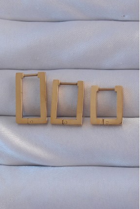 316l çelik Gold Renk Dikdörtgen Küpe Seti 316l çelik Gold Renk Dikdörtgen Küpe Seti