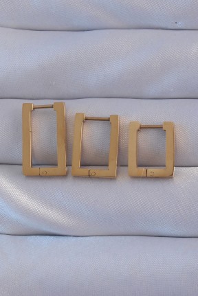 316l çelik Gold Renk Dikdörtgen Küpe Seti 316l çelik Gold Renk Dikdörtgen Küpe Seti