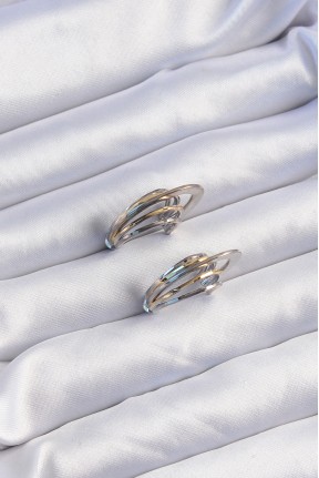 Pirinç Gold Gümüş Renkli Düz Plaka Halka Küpe