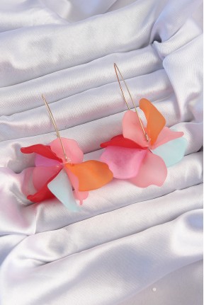 Pirinç Karışık Soft Renkli Flora Küpe Pirinç Karışık Soft Renkli Flora Küpe