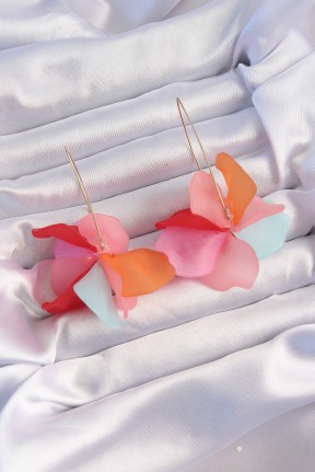 Pirinç Karışık Soft Renkli Flora Küpe Pirinç Karışık Soft Renkli Flora Küpe