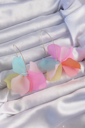Pirinç Karışık Renkli Flora Küpe Pirinç Karışık Renkli Flora Küpe