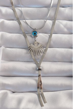 316l çelik Gümüş Renk Zirkon Taşlı Göz Detay Nazarlı Uzun Asansör Model Kolye 316l çelik Gümüş Renk Zirkon Taşlı Göz Detay Nazarlı Uzun Asansör Model Kolye