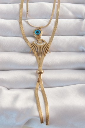 316l çelik Gold Renk Zirkon Taşlı Göz Detay Nazarlı Uzun Asansör Model Kolye 316l çelik Gold Renk Zirkon Taşlı Göz Detay Nazarlı Uzun Asansör Model Kolye