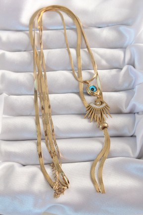 316l çelik Gold Renk Zirkon Taşlı Göz Detay Nazarlı Uzun Asansör Model Kolye 316l çelik Gold Renk Zirkon Taşlı Göz Detay Nazarlı Uzun Asansör Model Kolye