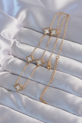316l çelik Gold Renk Minimal Beyaz Sedefli Yonca Kolye 316l çelik Gold Renk Minimal Beyaz Sedefli Yonca Kolye