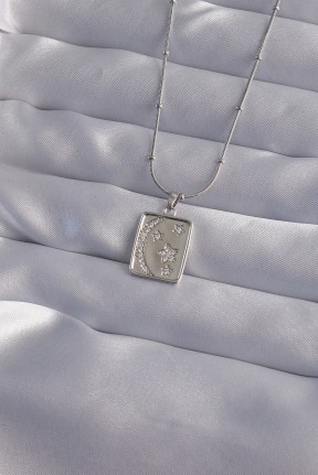 316l çelik Zincir Gümüş Renk Zirkon Taşlı Ay Yıldız Figürlü Tarot Kolye 316l çelik Zincir Gümüş Renk Zirkon Taşlı Ay Yıldız Figürlü Tarot Kolye
