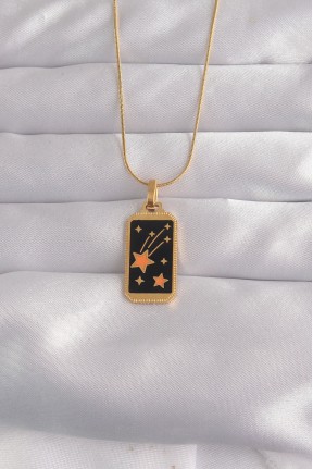 316l çelik Gold Renk Siyah Mineli Yıldız Figür Tarot Kolye 316l çelik Gold Renk Siyah Mineli Yıldız Figür Tarot Kolye