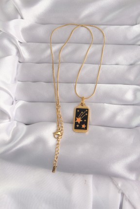 316l çelik Gold Renk Siyah Mineli Yıldız Figür Tarot Kolye 316l çelik Gold Renk Siyah Mineli Yıldız Figür Tarot Kolye