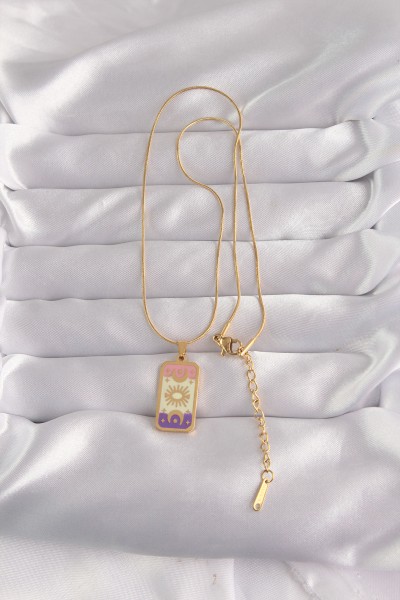 316l çelik Gold Renk Karışık Mineli Ay Figür Tarot Kolye 316l çelik Gold Renk Karışık Mineli Ay Figür Tarot Kolye