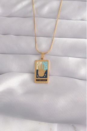 316l çelik Gold Renk Karışık Mineli El Figür Tarot Kolye 316l çelik Gold Renk Karışık Mineli El Figür Tarot Kolye