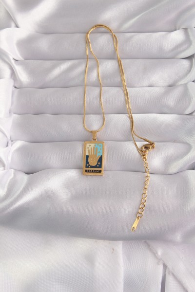 316l çelik Gold Renk Karışık Mineli El Figür Tarot Kolye 316l çelik Gold Renk Karışık Mineli El Figür Tarot Kolye