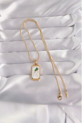 316l çelik Gold Renk Beyaz Mineli Tarot Kolye 316l çelik Gold Renk Beyaz Mineli Tarot Kolye