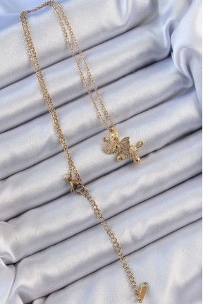 316l çelik Zincir Altın Renk Zirkon Taşlı Fil Kolye 316l çelik Zincir Altın Renk Zirkon Taşlı Fil Kolye