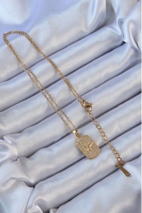 316l çelik Zincir Altın Renk Zirkon Taşlı Kutup Yıldızlı Vintage Kolye 316l çelik Zincir Altın Renk Zirkon Taşlı Kutup Yıldızlı Vintage Kolye