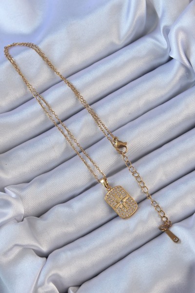 316l çelik Zincir Altın Renk Zirkon Taşlı Kutup Yıldızlı Vintage Kolye 316l çelik Zincir Altın Renk Zirkon Taşlı Kutup Yıldızlı Vintage Kolye