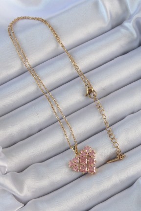316l çelik Zincir Altın Renk Pembe Parçalı Zirkon Taşlı Kalp Kolye 316l çelik Zincir Altın Renk Pembe Parçalı Zirkon Taşlı Kalp Kolye