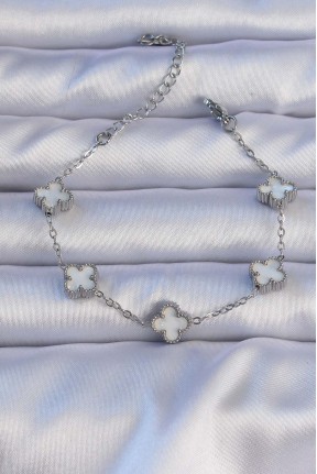 316l çelik Gümüş Renk Sedefli Baby Boy Yonca Model Bileklik 316l çelik Gümüş Renk Sedefli Baby Boy Yonca Model Bileklik