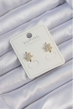 Xuping Gold Renk Zirkon Taşlı Yaprak Küpe Xuping Gold Renk Zirkon Taşlı Yaprak Küpe