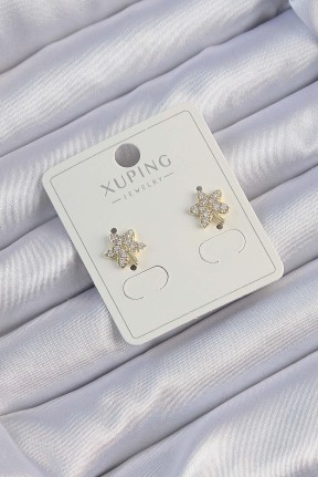 Xuping Gold Renk Zirkon Taşlı Yaprak Küpe Xuping Gold Renk Zirkon Taşlı Yaprak Küpe